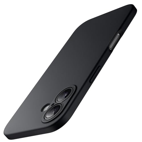 JETech Hülle für iPhone 16 6 1 Zoll Vollständiger Kameraschutz Weiches TPU Schutzhülle mit Matt Finish Stoßfest (Schwarz)
