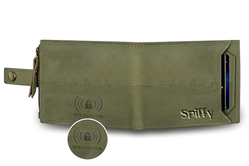 Spiffy Olive Green Genuine Leather Wallet for Men Leather Original Stylish Latest, Detachable Card Holder Wallet, RFID Protected 4 31DsOcghjNL