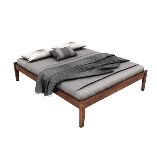 Image of Solid Sheesham Wood Single Bed with Headboard & Footboard | Sturdy Wooden Cot for Bedroom, Hostel & PG | Modern Design Single Wooden Bed Frame (Mattress Not Included) (Honey-2)