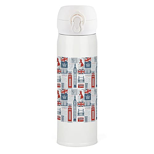 Theme Of Uk And London British Flag Stainless Steel Insulated Water Bottle Coffee Mug Tea Cup For Sports Cycling Hiking #TOP1
