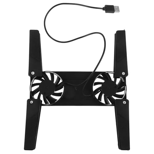JOINPAYA Soporte para Portátil Negro de Plástico Almohadillas Antideslizantes y Ventilador Integrado para Ultrabooks y Portátiles Gaming en Escritorio de Oficina