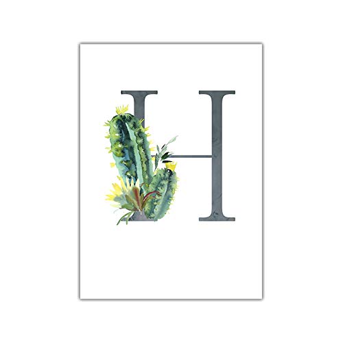 Peinture pour enfants Lettre H affiche personnalisée cadeau de naissance fille sur toile