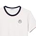Lacoste Women's Sport Ultra Dry Tennis Heritage Badge T-Shirt, Flour/Navy Blue, 12