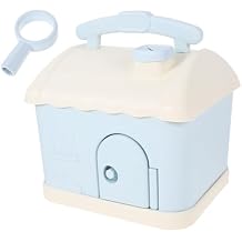 VANZACK Cute Cartoon House Shape Money Box with Key Childrens Piggy Bank for Coin Storage Compact Decorative Cottage Coin Bank for Savings and Room Decor Random Color