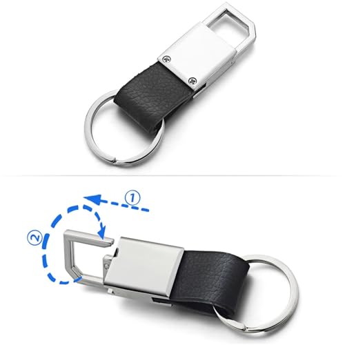 Porte-clés de voiture avec chaîne acier inoxydable au fini poli miroir - 5