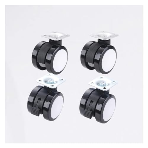 Roulettes de 5 cm pour table basse avec frein double pour stabilité