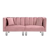 FUTON Sofa Sleeper Velvet Metal Legs