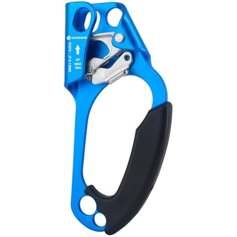 NewDoar Right Hand Ascender Rock Climbing Tree Arborist Rappelling Gear Equipment CE Certified Rope Clamp for 8~13MM Rope(Right Hand) Cover