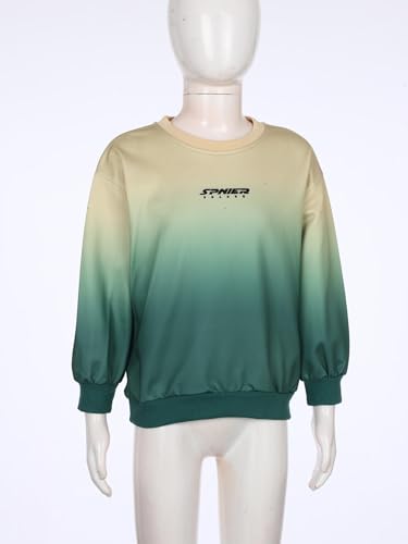 Boys Girls Gradient Color Hoodie Long Sleeve Crewneck Sweatshirt Comfortable Pullover Top4