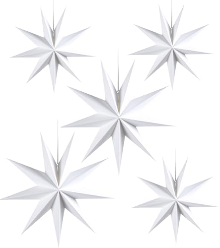 Pack De 5 Adornos NavideñOs De Papel De Estrella con Puntos, DecoracióN De Boda, CumpleañOs, Baby Shower, HabitacióN De Navidad, DecoracióN De Fiesta
