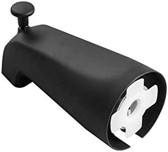 SENTO Slip On Black Universal Bathroom Tub Spout with Diverter, Durable Heavy Duty Metal Bathtub Faucet with Shower Diverter - 4 Inches 1/2" Copper Pipe, Matte Black