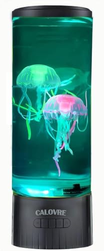 Image of CALOVER Large Jellyfish Lamp Gifts for Kids Adults Electric Fantasy Tank Aquarium Night Mood Light for Birthday Holiday Home Christmas Decoration Relaxion