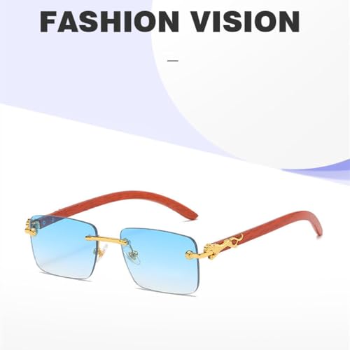 Lunettes de soleil anti UV400 légères rectangulaires sans cadre - 3