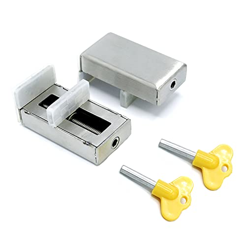 ZFYQ 2er-Pack Fensterschloss Schiebefenster, Sicherheit Schiebefenster mit Schlüssel, Schutz für Kinder, ältere Haustiere, geeignet für Schiebefenster Cover