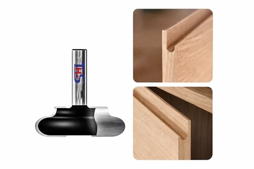 Image of THS Handle Less Door Router Bit (?J? Profile) Finger Pull Bit Shank 8mm