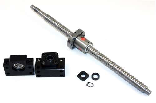 8' Feet Travel Stroke 20mm Anti-Backlash Ballscrew Set with Nut and Bearing Supports