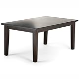 SIMPLIHOME Eastwood SOLID WOOD and Rubberwood 66 inch x 40 inch Rectangle Contemporary Dining Table in Java Brown in SOLID WOOD, for the Dining Room and Kitchen, Contemporary