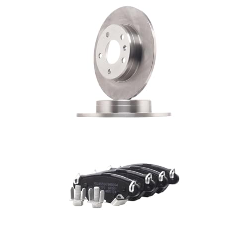 RIDEX Kit de discos de freno y pastillas 3405B2234 Eje trasero sin tornillos macizo