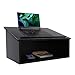 DYNAMI Tabletop Podium Wood,Portable Tabletop Lectern with Storage Room&Baffle Plate,23.75 * 16 inch Slant Reading Surface,for Churches, Restaurants,Classrooms (Black)