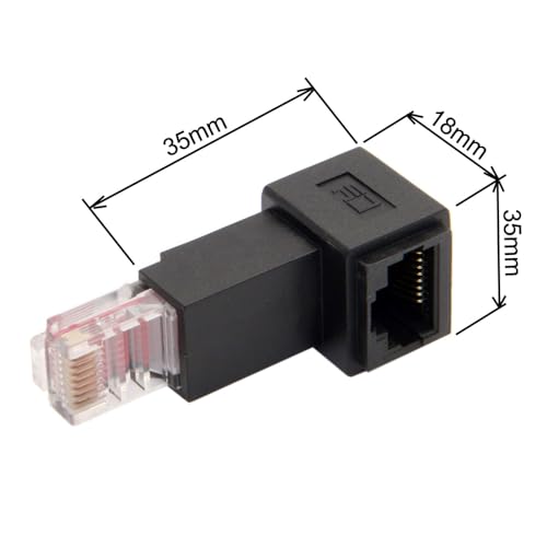 Adaptador Extensor Ethernet Angulado RJ45 Male-Female miniatura 2
