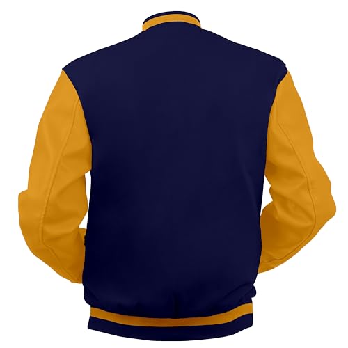 Image of Baseball Wool Letterman Varsity Faux Leather Sleeve For Men | Wool Varsity Bomber Jacket
