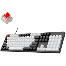 Keychron C2 Full Size 104 Keys Wired Mechanical Gaming Keyboard for Mac Layout with Gateron G Pro Red Switch/White LED Backlight/Double Shot ABS Keycaps/USB C Computer Keyboard for Windows Laptop