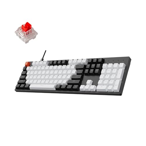 Keychron C2 Full Size 104 Keys Wired Mechanical Gaming Keyboard for Mac Layout with Gateron G Pro Red Switch/White LED Backlight/Double Shot ABS Keycaps/USB C Computer Keyboard for Windows Laptop by Keychron - Used condition - US$44.55