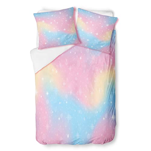 Toifine Kinder Bettwäsche 135x200 C Regenbogen ädchen Bettwäsche Set