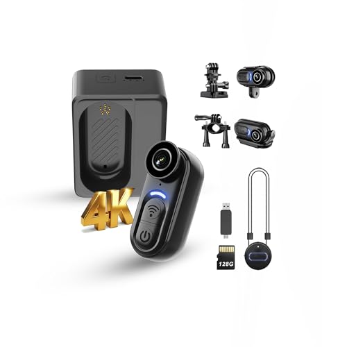 Catchallway 4K Mini Wearable Body Camera - 128GB Magnetic Thumb-Size Action Cam, 6-Axis...