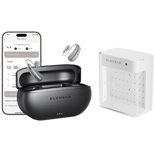 ELEHEAR-Beyond Pro Hearing Aids with Dry Box, Bluetooth OTC Hearing Aids for Seniors and Adults, Premium Sound Algorithm with VocClear 2.0, 30% Clearer Speech, Music Mode & Enhanced App