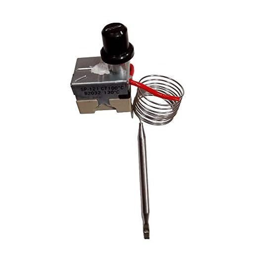 Termostato de seguridad con capilar largo 1,5 m 90/110 grados rearme manual termostato para estufa de pellets chimeneas calderas
