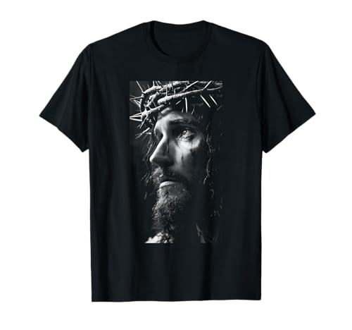 Jesus Face Crown of Thorns God Bible Christian Easter T-Shirt