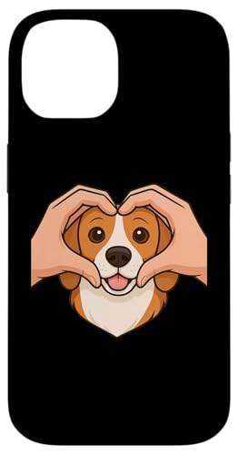 Beagle Corazón Manos Amor Gesto Perro Amante Carcasa para iPhone 14