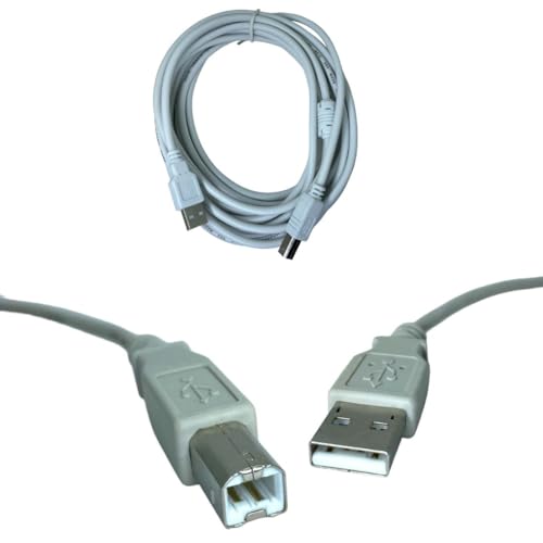 Image of Upix USB A Male to USB B Male Printer Cable 4.5 Meters (15 Feet) - White