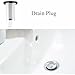 BE-TOOL 40mm Height Adjustable Bathroom Sink Plug Replacement, Waterproof Seal Drain Plug for Basin Bathtub Bidet Kitchen (White With Screw)
