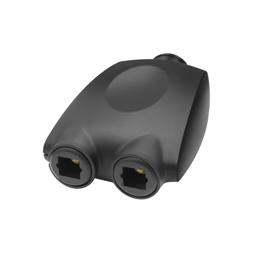 XMSJSIY Digital Optical Audio Splitter 1 in 2 Out 1 Female to 2 Female 24K Gold-Plated Fiber Optic