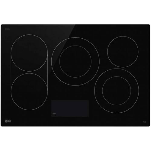 LG CBEW3017BE 30 inch 5 Burner Black Dual Element Electric Cooktop