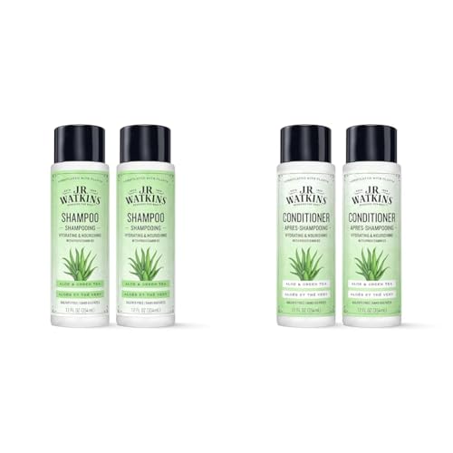 J.R. Watkins Bundle Daily Hydration Shampoo (2 Pack) + Daily Conditioner (2 Pack) - Aloe & Green Tea image 2