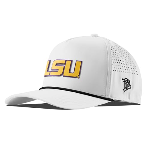 Branded Bills Officially Licensed x LSU Tigers White 5-Panel Gold Block PVC