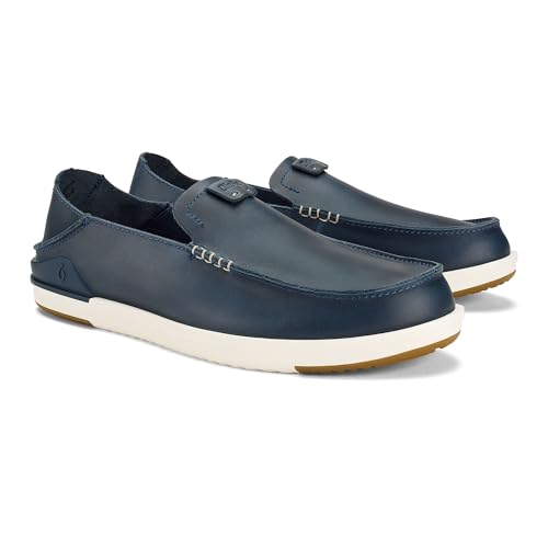 Image of OluKai Kakaha Men's Leather Slip-On Shoes, Premium Leather, Formal & Casual Versatility, Everyday Comfort & Fit