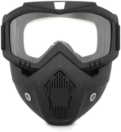 OTOROYS Goggle Mask Anti Scratch UV Protective Face & Eyewear Windproof Dirt Shield With Soft Foam Padded Detachable Mouth Filter For cycling Bike Off Road Racing Ride Unisex (Clear Visor)