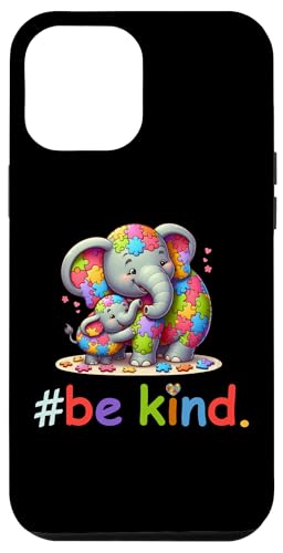 Custodia per iPhone 13 Pro Max Autism Awareness Kindness Gifts Elephant Mom Baby Be Kind