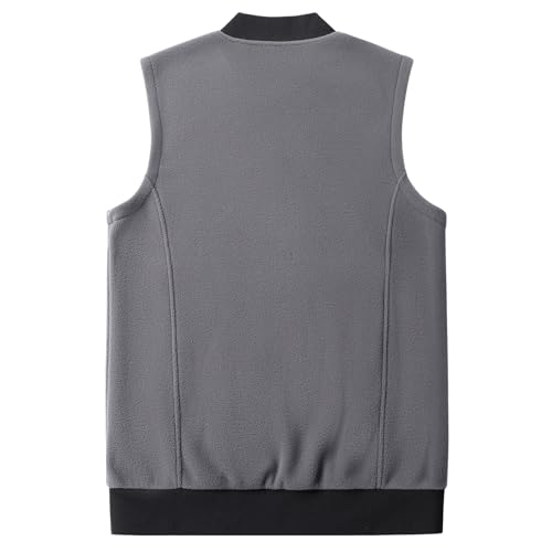 Mans Fleece Vest Full-Zip Outerwear Lightweight Sleeveless Jacket With Zipper Pockets3