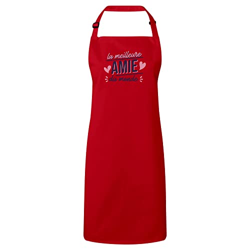 Tablier cuisine premium la meilleure amie du monde textile haut de gamme