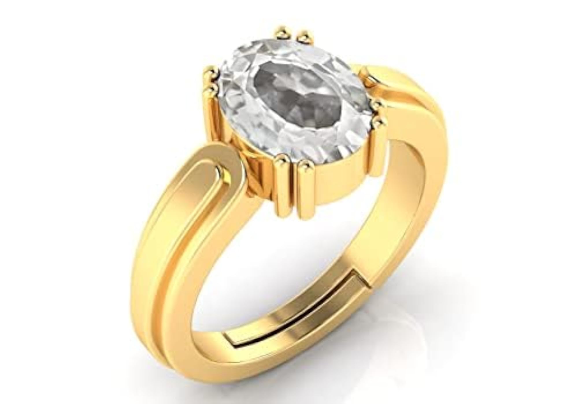 7.25 Ratti White Zircon Adjustable Ring, Lab Certified