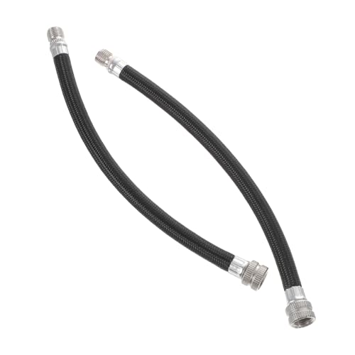 JOINPAYA 2 Piezas extensión Air Pump Manguera Flexible Hose Pipe Inflador Manguera de de Bicicleta Manguera de la Manguera de Repuesto para de Bicicleta. Extensible Black