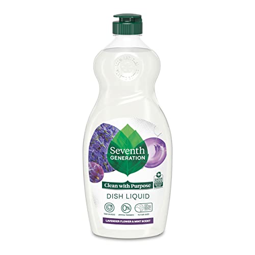 Seventh Generation Dish Soap Liquid Lavender Flower & Mint Scent 1 Dishwashing Soap Dish Detergent Liquid Soap 19 oz