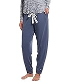 HUE Women's Solid French Terry Lounge Separates, Vintage Indigo - Jogger Pant With Pockets, Medium