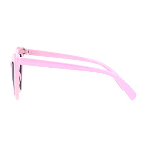 Girls Lolita Child Size Heart Shape Mirrored Cat Eye Plastic Sunglasses3