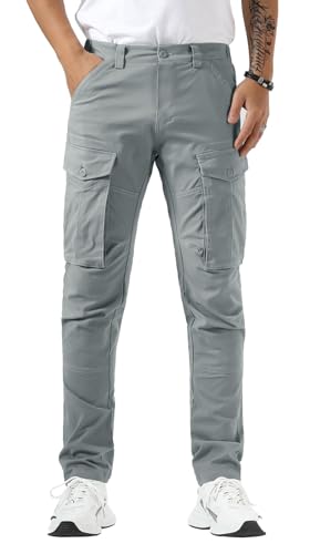Plaid&Plain Men's and Women's Pacific Blue Cargo Pants - Sli